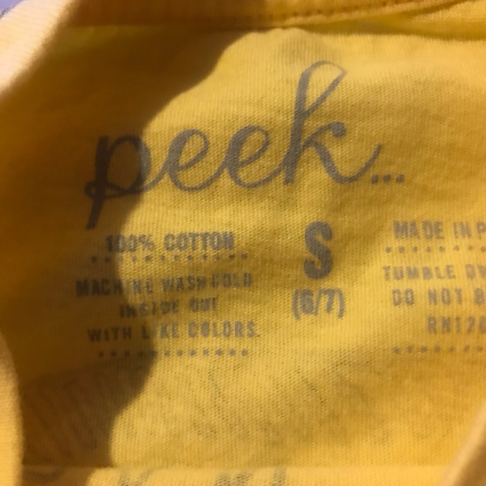 Peek Yellow African Bush Elephant Graphic Tee for Kids NWOT - Picture 2 of 2